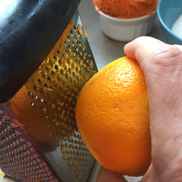 grating orange zest